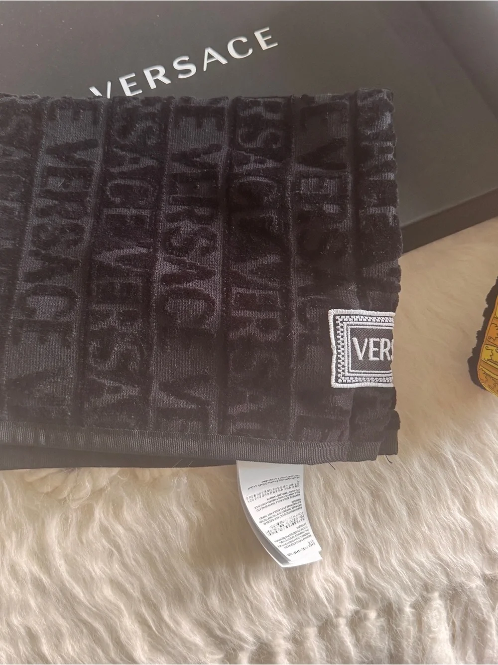 Versace Black and Yellow Velvet Dog robe/coat